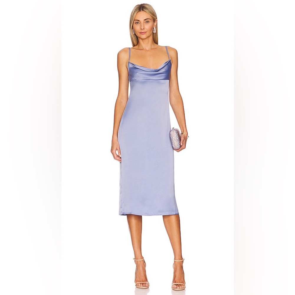 NWT WeWoreWhat Satin Charmeuse Cowl Neck Midi Dress